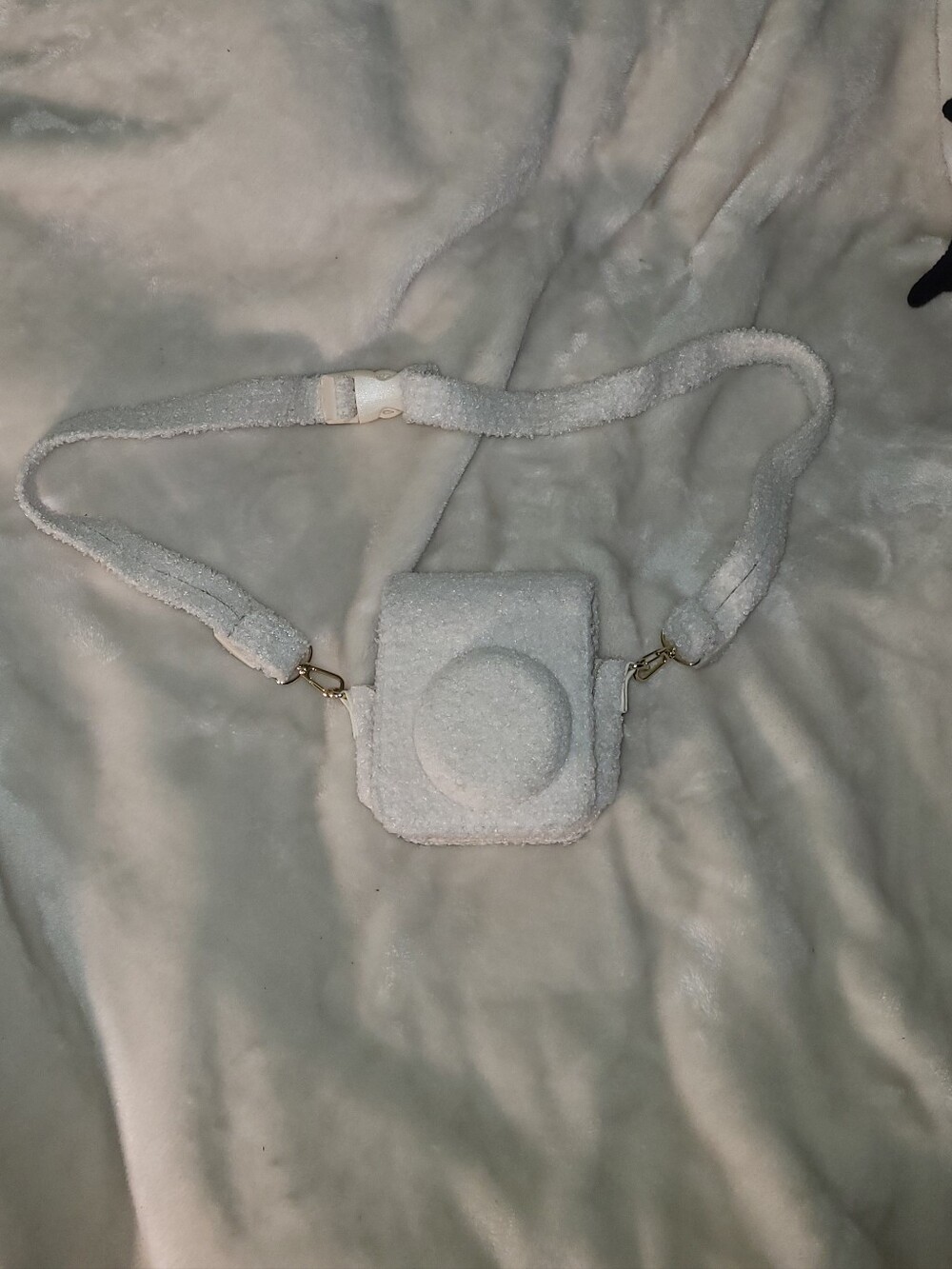 Fujifilm Cream Plush Camera-Style Phone Pouch with Strap